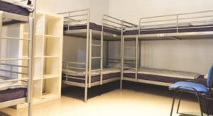 bunk beds in dormitory room